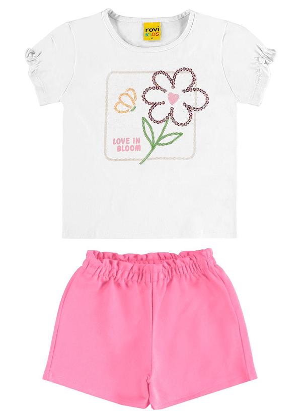 Rovi Kids - Conjunto Infantil Blusa com Shorts Branco 1