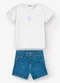Trick Nick - Conjunto Infantil Blusa com Shorts Azul - variação: Branco
