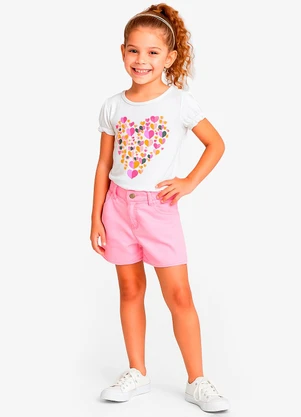 Rovi Kids - Conjunto Infantil Blusa com Shorts Branco - ROVI KIDS