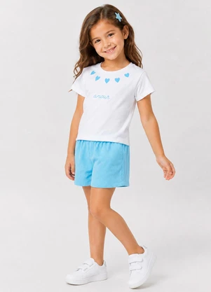 Select - Conjunto Infantil Blusa com Shorts Branco - SELECT
