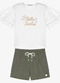 Trick Nick - Conjunto Infantil Blusa com Shorts Branco - variação: Branco