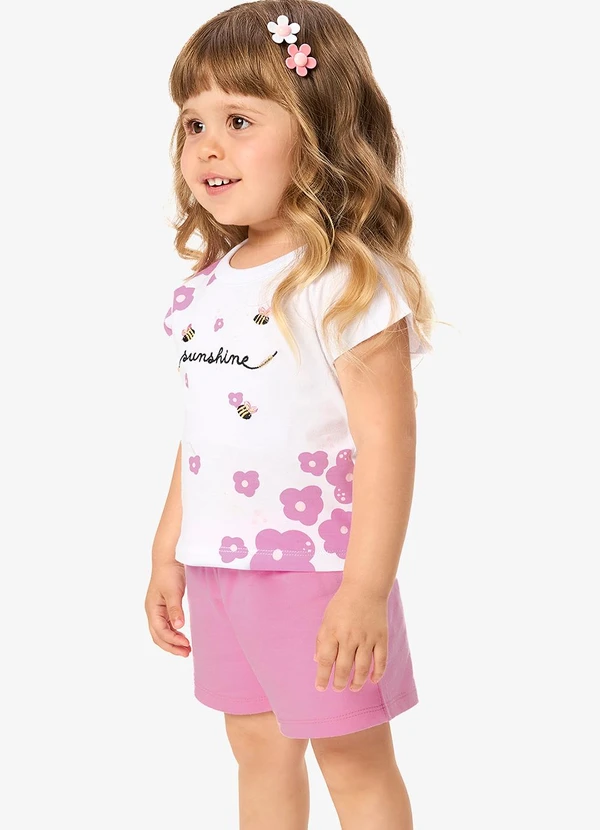 Rovi Kids - Conjunto Infantil Blusa com Shorts Branco