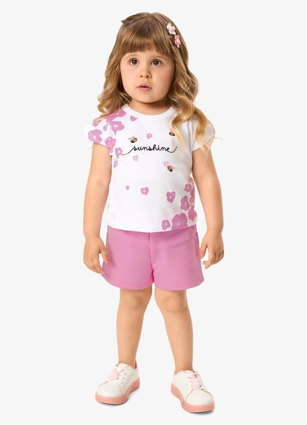 Rovi Kids - Conjunto Infantil Blusa com Shorts Branco