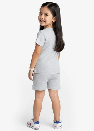 Select - Conjunto Infantil Blusa com Shorts Cinza - SELECT