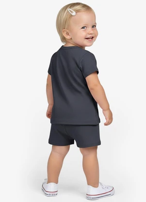 Select - Conjunto Infantil Blusa com Shorts Cinza - SELECT