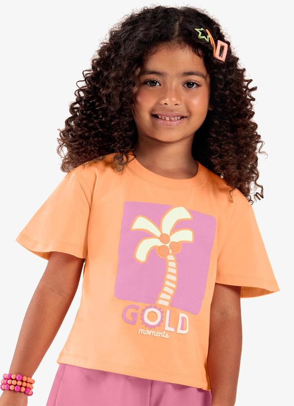 Rovi Kids - Conjunto Infantil Blusa com Shorts Laranja 4