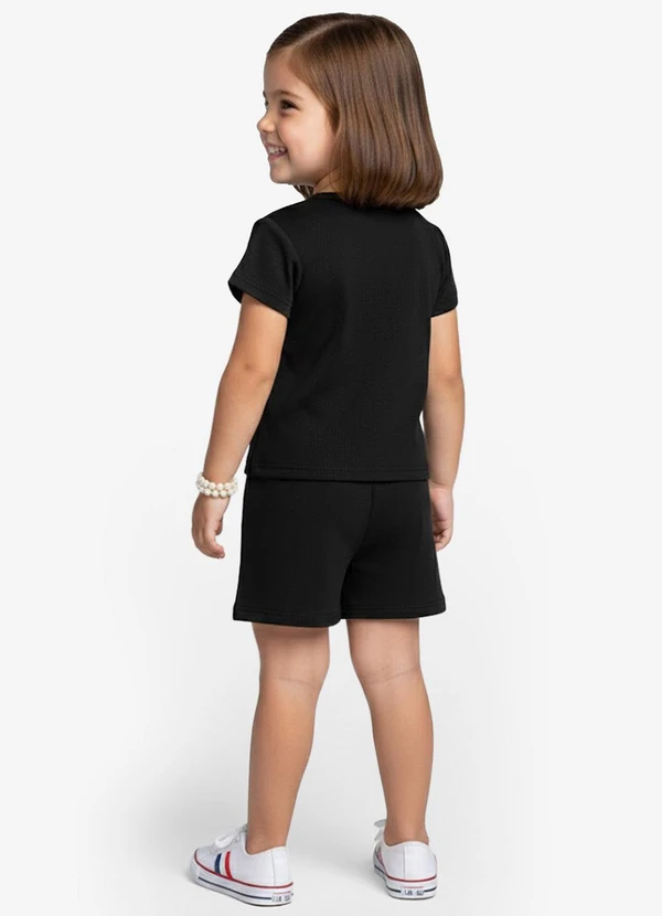 Select - Conjunto Infantil Blusa com Shorts Preto 2