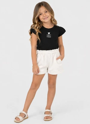 Select - Conjunto Infantil Blusa com Shorts Preto - SELECT