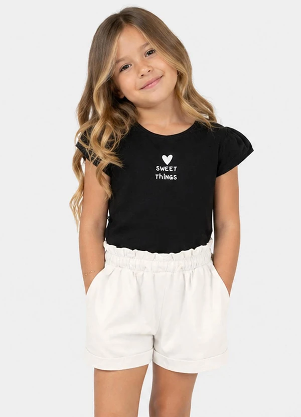 Select - Conjunto Infantil Blusa com Shorts Preto