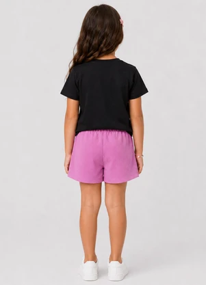 Select - Conjunto Infantil Blusa com Shorts Preto - SELECT