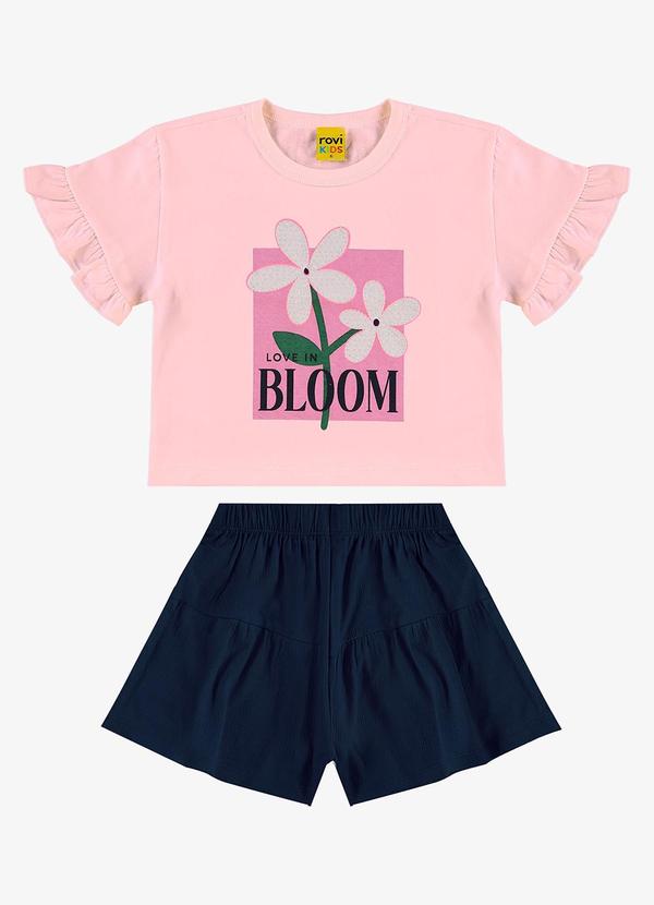 Rovi Kids - Conjunto Infantil Blusa com Shorts Rosa