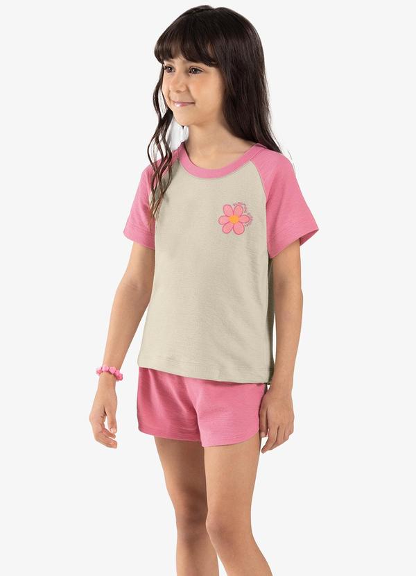 Rovi Kids - Conjunto Infantil Blusa com Shorts Rosa