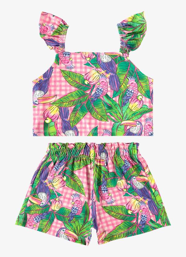 Rovi Kids - Conjunto Infantil Blusa com Shorts Rosa 3