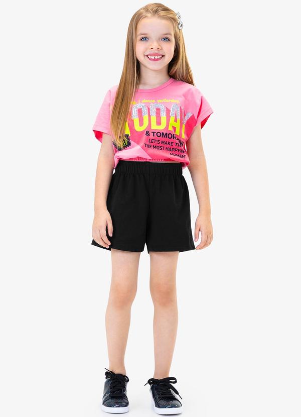 Rovi Kids - Conjunto Infantil Blusa com Shorts Rosa