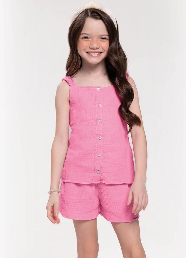 Trick Nick - Conjunto Infantil Blusa com Shorts Rosa