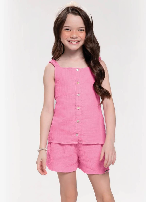 Trick Nick - Conjunto Infantil Blusa com Shorts Rosa