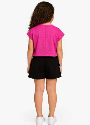 Select - Conjunto Infantil Blusa com Shorts Rosa - SELECT