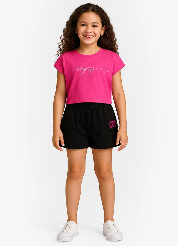 Select - Conjunto Infantil Blusa com Shorts Rosa