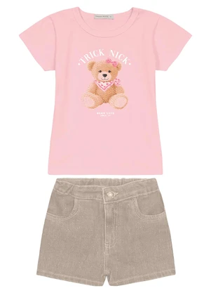 Trick Nick - Conjunto Infantil Blusa com Shorts Rosa - TRICK NICK