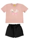 Rovi Kids - Conjunto Infantil Blusa com Shorts Rosa - variação: Rosa