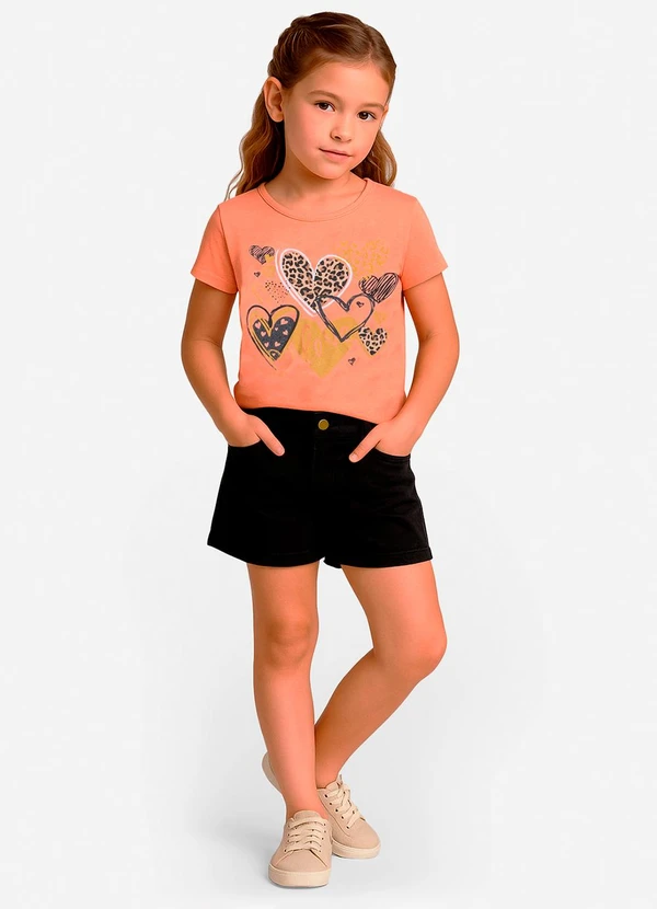 Rovi Kids - Conjunto Infantil Blusa com Shorts Rosa