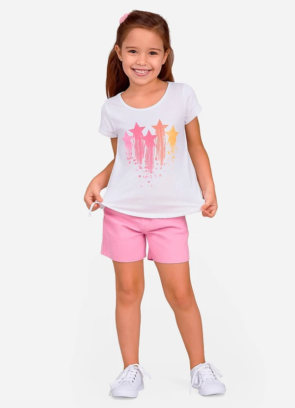 Rovi Kids - Conjunto Infantil Blusa com Shorts Rosa