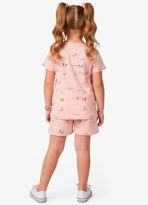 Select - Conjunto Infantil Blusa com Shorts Rosa - SELECT