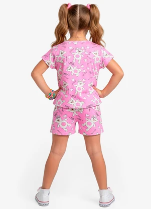 Select - Conjunto Infantil Blusa com Shorts Rosa - SELECT