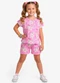 Select - Conjunto Infantil Blusa com Shorts Vermelho - variação: Rosa