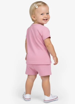 Select - Conjunto Infantil Blusa com Shorts Rosa - SELECT
