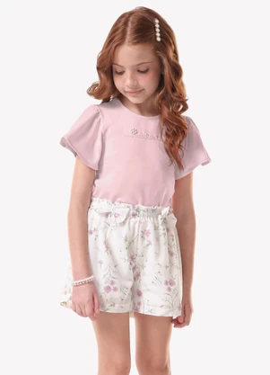 Trick Nick - Conjunto Infantil Blusa com Shorts Rosa - TRICK NICK