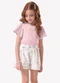 Trick Nick - Conjunto Infantil Blusa com Shorts Bege - variação: Rosa