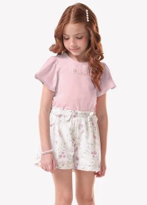 Trick Nick - Conjunto Infantil Blusa com Shorts Rosa - TRICK NICK