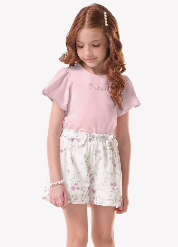 Trick Nick - Conjunto Infantil Blusa com Shorts Rosa