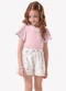 Trick Nick - Conjunto Infantil Blusa com Shorts Bege - variação: Rosa