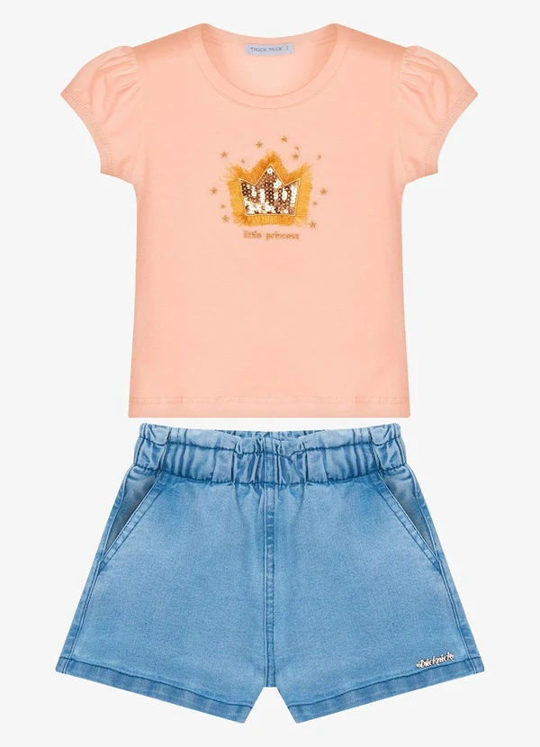 Trick Nick - Conjunto Infantil Blusa com Shorts Rosa