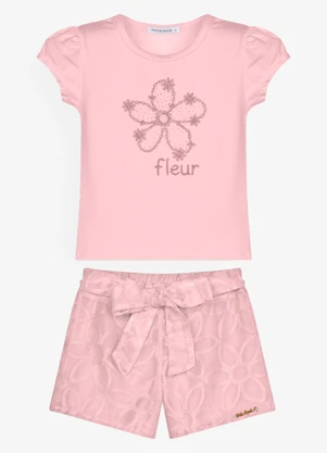 Trick Nick - Conjunto Infantil Blusa com Shorts Rosa - TRICK NICK