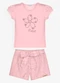 Trick Nick - Conjunto Infantil Blusa com Shorts Bege - variação: Rosa