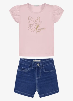 Trick Nick - Conjunto Infantil Blusa com Shorts Rosa - TRICK NICK