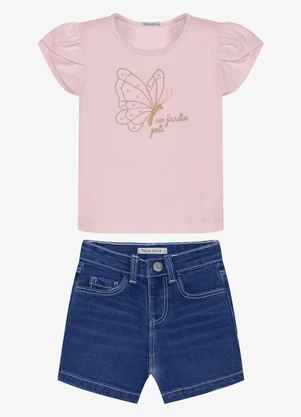 Trick Nick - Conjunto Infantil Blusa com Shorts Rosa - TRICK NICK