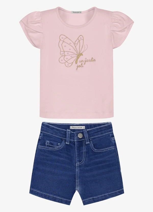 Trick Nick - Conjunto Infantil Blusa com Shorts Rosa