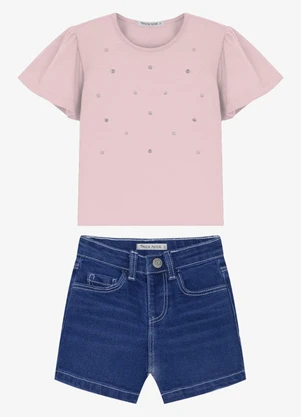 Trick Nick - Conjunto Infantil Blusa com Shorts Rosa - TRICK NICK