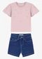 Trick Nick - Conjunto Infantil Blusa com Shorts Azul - variação: Rosa