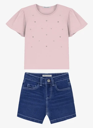 Trick Nick - Conjunto Infantil Blusa com Shorts Rosa - TRICK NICK