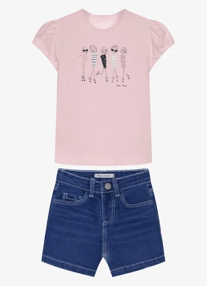 Trick Nick - Conjunto Infantil Blusa com Shorts Rosa - TRICK NICK