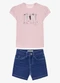Trick Nick - Conjunto Infantil Blusa com Shorts Rosa - variação: Rosa