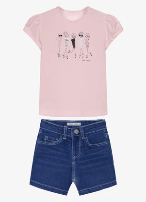 Trick Nick - Conjunto Infantil Blusa com Shorts Rosa - TRICK NICK