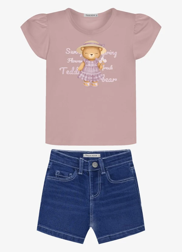 Trick Nick - Conjunto Infantil Blusa com Shorts Rosa