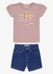 Trick Nick - Conjunto Infantil Blusa com Shorts Rosa - variação: Rosa
