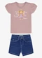 Trick Nick - Conjunto Infantil Blusa com Shorts Amarelo - variação: Rosa
